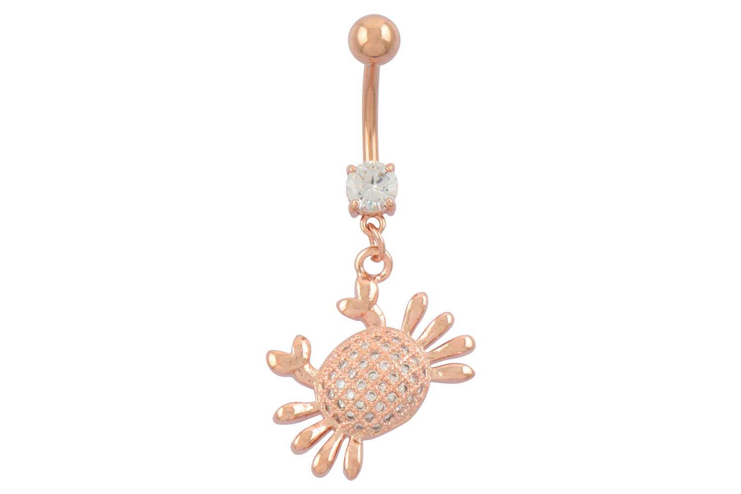 Chirurgenstahl Bananabell Piercing mit Brass-Design KRABBE ++SALE++